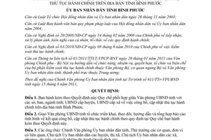 Quyết định 51/2011/QĐ-UBND Quy chế phối hợp giữa Văn phòng Ủy ban nhân dân