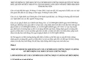 Hướng dẫn 03/HD-STNMT 2011 cụ thể cấp đổi Giấy chứng nhận quyền sử dụng đất nhà ở Hưng Yên