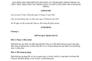 Nghị định 78/2011/NĐ-CP  phối hợp giữa Bộ Công an với Bộ Quốc phòng