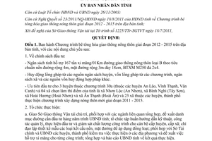 Quyết định 27/2011/QĐ-UBND Chương trình bê tông hóa giao thông nông thôn