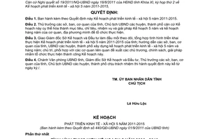 Quyết định 440/QĐ-UBND 2011 Kế hoạch phát triển kinh tế xã hội 2011 2015 Bình Định