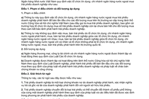 Thông tư 28/2011/TT-NHNN Quy định việc tổ chức tín dụng, chi nhánh Ngân hàng nướ