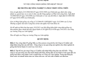 Quyết định 2039/QĐ-BNN-TCLN 2011 về công nhận giống tiến bộ kỹ thuật