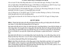 Quyết định 2225/QĐ-UBND năm 2011 thành lập Quỹ phát triển đất tỉnh Quảng Bình