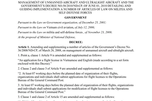Decree No. 79/2011/ND-CP mending and supplementing a number of articles of the