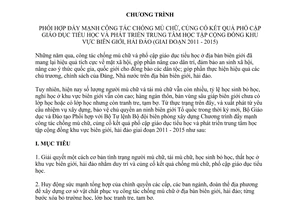 Chương trình 920/CTr-BGDĐT-BTLBP phối hợp đẩy mạnh công tác chống mù chữ, củng c