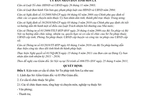 Quyết định 13/2011/QĐ-UBND kiện toàn cơ cấu tổ chức Sở Tư pháp Sơn La