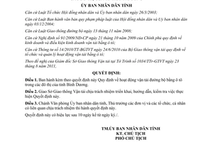 Quyết định 35/2011/QĐ-UBND hoạt động vận tải đường bộ bằng ô tô