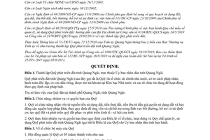 Quyết định 18/2011/QĐ-UBND thành lập Quỹ phát triển đất Quảng Ngãi