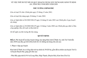 Quyết định 1513/QĐ-TTg phê duyệt đồ án Quy hoạch chung xây dựng Khu kinh tế