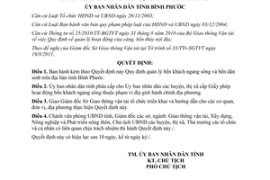 Quyết định 54/2011/QĐ-UBND phân cấp quản lý bến khách ngang sông