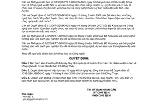 Quyết định 21/2011/QĐ-UBND quản lý nhiệm vụ khoa học công nghệ Đồng Tháp