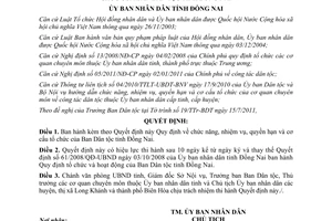 Quyết định 57/2011/QĐ-UBND chức năng nhiệm vụ quyền hạn cơ cấu Ban Dân tộc Đồng Nai