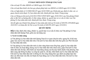 Quyết định 27/2011/QĐ-UBND chức năng nhiệm vụ quyền hạn cơ cấu Văn phòng UBND Quảng Nam