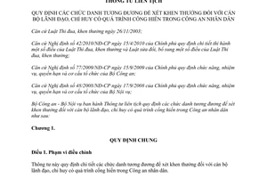 Thông tư liên tịch 06/2011/TTLT-BCA-BNV  chức danh tương đương để xét khen