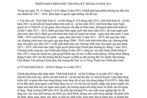 Nghị quyết 91/NQ-CP phiên họp Chính phủ thường kỳ tháng 8