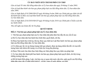 Quyết định 25/2011/QĐ-UBND xây dựng và ban hành văn bản quy phạm Cần Thơ