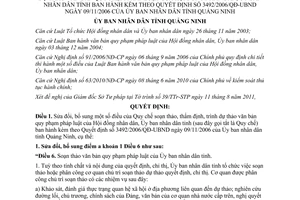 Quyết định 2851/2011/QĐ-UBND trình tự soạn thảo văn bản quy phạm Quảng Ninh