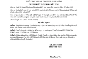 Quyết định 1872/QĐ-UBND Hội đồng Tư vấn Giải quyết khiếu nại Thừa Thiên Huế