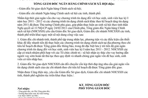 Công điện 2230/NHCS-KHNV đẩy nhanh tiến độ giải ngân vốn cho vay Chương trình