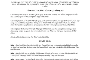 Quyết định 1721/QĐ-TCHQ  Quy chế tổ chức và hoạt động Hội đồng tư vấn