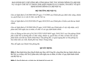 Quyết định 1644/QĐ-BNV  Quy chế công bố, công khai thủ tục hành chính