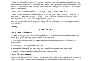 Thông tư 60/2011/TT-BNNPTNT hướng dẫn kiểm tra chất lượng muối nhập khẩu