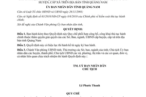 Quyết định 2870/QĐ-UBND Quy chế phối hợp công bố, công khai thủ tục hành chính