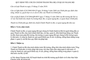 Thông tư 08/2011/TT-TTCP tiêu chuẩn Chánh Thanh tra bộ