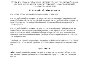 Quyết định 22/2011/QĐ-UBND sửa đổi Quy chế quản lý, sử dụng vốn vay