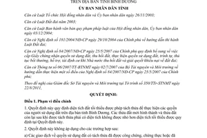 Quyết định 36/2011/QĐ-UBND  diện tích tối thiểu đất được phép tách thửa