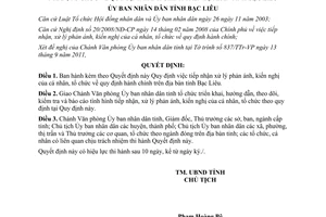 Quyết định 05/2011/QĐ-UBND tiếp nhận xử lý phản ánh, kiến nghị