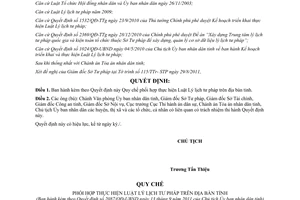 Quyết định 2087/QĐ-UBND 2011 Quy chế phối hợp thực hiện Luật Lý lịch tư pháp Bình Phước