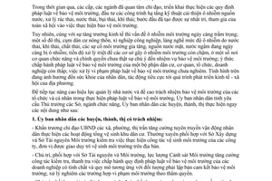 Chỉ thị 14/CT-UBND năm 2011 tăng cường quản lý bảo vệ môi trường tỉnh Phú Thọ