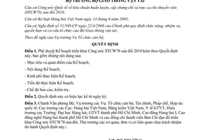 Quyết định 2022/QĐ-BGTVT năm 2011 phê duyệt Kế hoạch triển khai Công ước