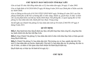 Quyết định 2377/QĐ-UBND năm 2011 về Quy chế phối hợp thực hiện công bố, công kha