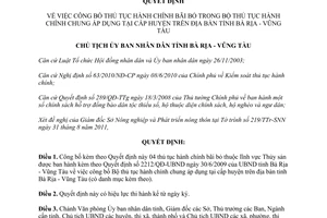 Quyết định 2003/QĐ-UBND công bố thủ tục hành chính bãi bỏ