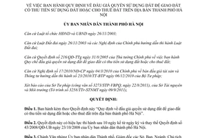 Quyết định 29/2011/QĐ-UBND đấu giá quyền sử dụng đất để giao đất