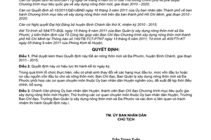 Quyết định 17/2011/QĐ-UBND phê duyệt Đề án nông thôn mới xã Đa Phước