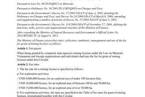 Circular No. 129/2011/TT-BTC prescribing rates, collection, remittance, manageme