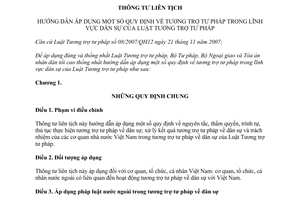 Thông tư liên tịch 15/2011/TTLT-BTP-BNG-TANDTC hướng dẫn áp dụng quy định