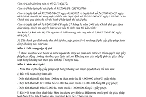 Thông tư 129/2011/TT-BTC  lệ phí cấp giấy phép hoạt động khoáng sản