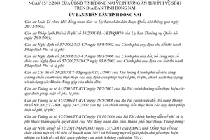 Quyết định 58/2011/QĐ-UBND sửa đổi Quyết định 08/2009/QĐ-UBND