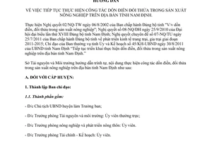 Hướng dẫn 1071/HD-STNMT 2011 công tác dồn điền đổi thửa sản xuất nông nghiệp Nam Định