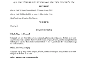 Nghị định 82/2011/NĐ-CP thi hành án tử hình bằng hình thức tiêm thuốc độc