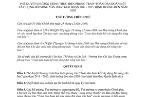 Quyết định 1610/QĐ-TTg  phê duyệt Chương trình thực hiện phong trào