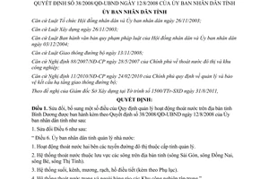 Quyết định 38/2011/QĐ-UBND quản lý hoạt động thoát nước tỉnh Bình Dương