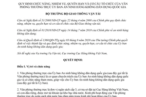 Quyết định 2058/QĐ-BGTVT chức năng, nhiệm vụ, quyền hạn và cơ cấu tổ chức