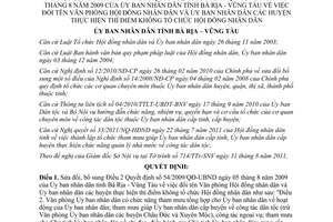 Quyết định 54/2011/QĐ-UBND sửa đổi Điều 2 Quyết định  54/2009/QĐ-UBND