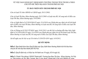 Quyết định 30/2011/QĐ-UBND khen thưởng thành tích thi đua theo chuyên đề